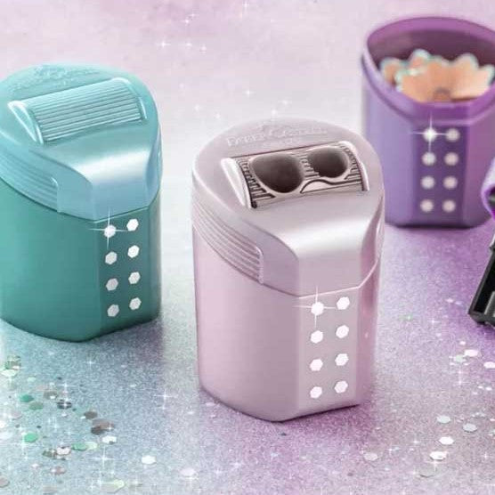 Faber-Castell RollOn Double Hole Sharpener Sparkle x 1pc Assortment