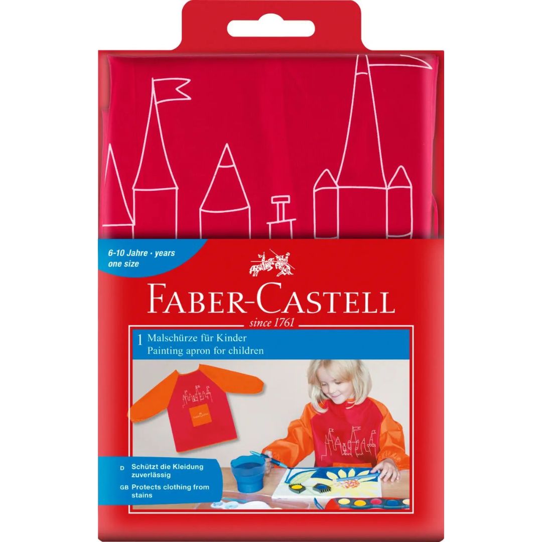 Faber-Castell Painting Apron For Children 6-10y One Size - Red