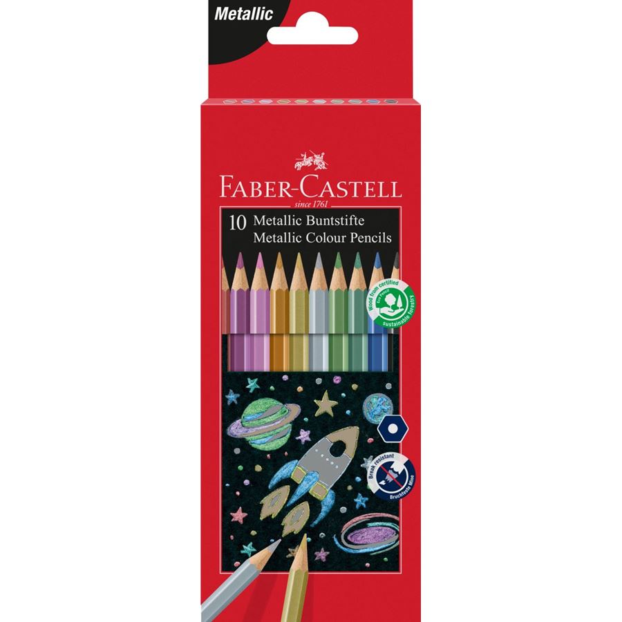 Faber-Castell 10 Metallic Colour Pencils