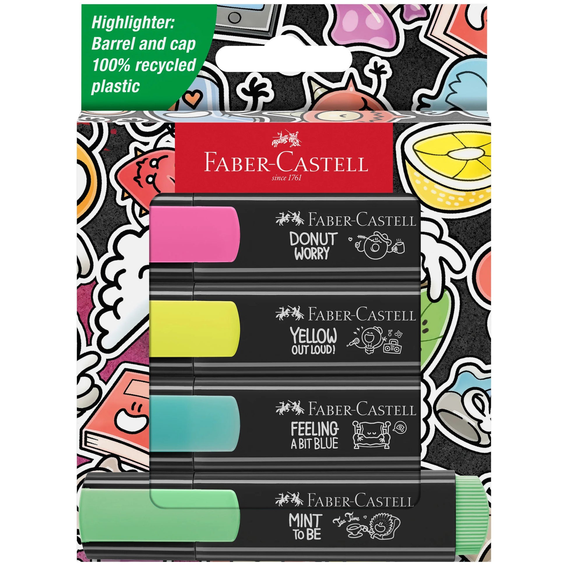 Faber-Castell Neon Highlighters A Pack Of 4pcs