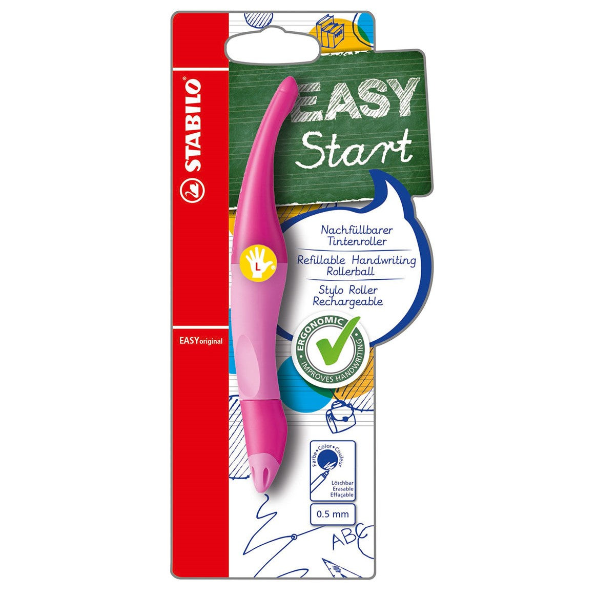 Stabilo Easy Original Rollerball - Pink/Left Handed