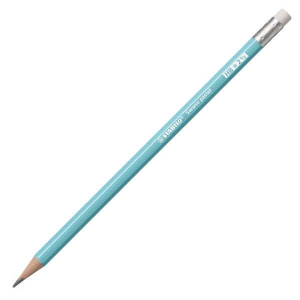 Stabilo Swano Pastel Graphite Pencil & Eraser Light Blue