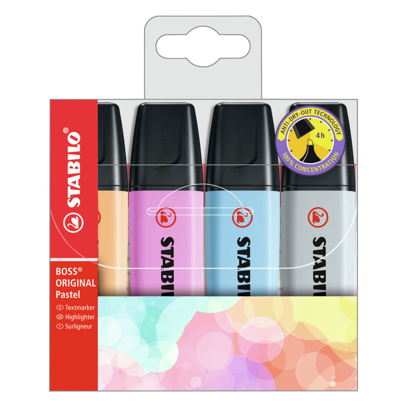 Stabilo Boss Highlighters A Pack Of 4pcs - Pastel