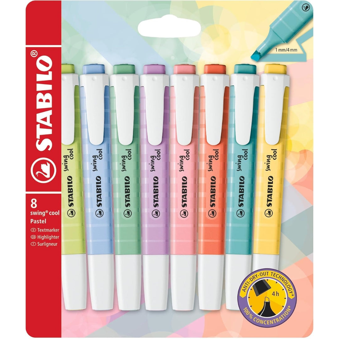 Stabilo Highlighter A Pack Of 8pcs - Swing Cool - Pastel