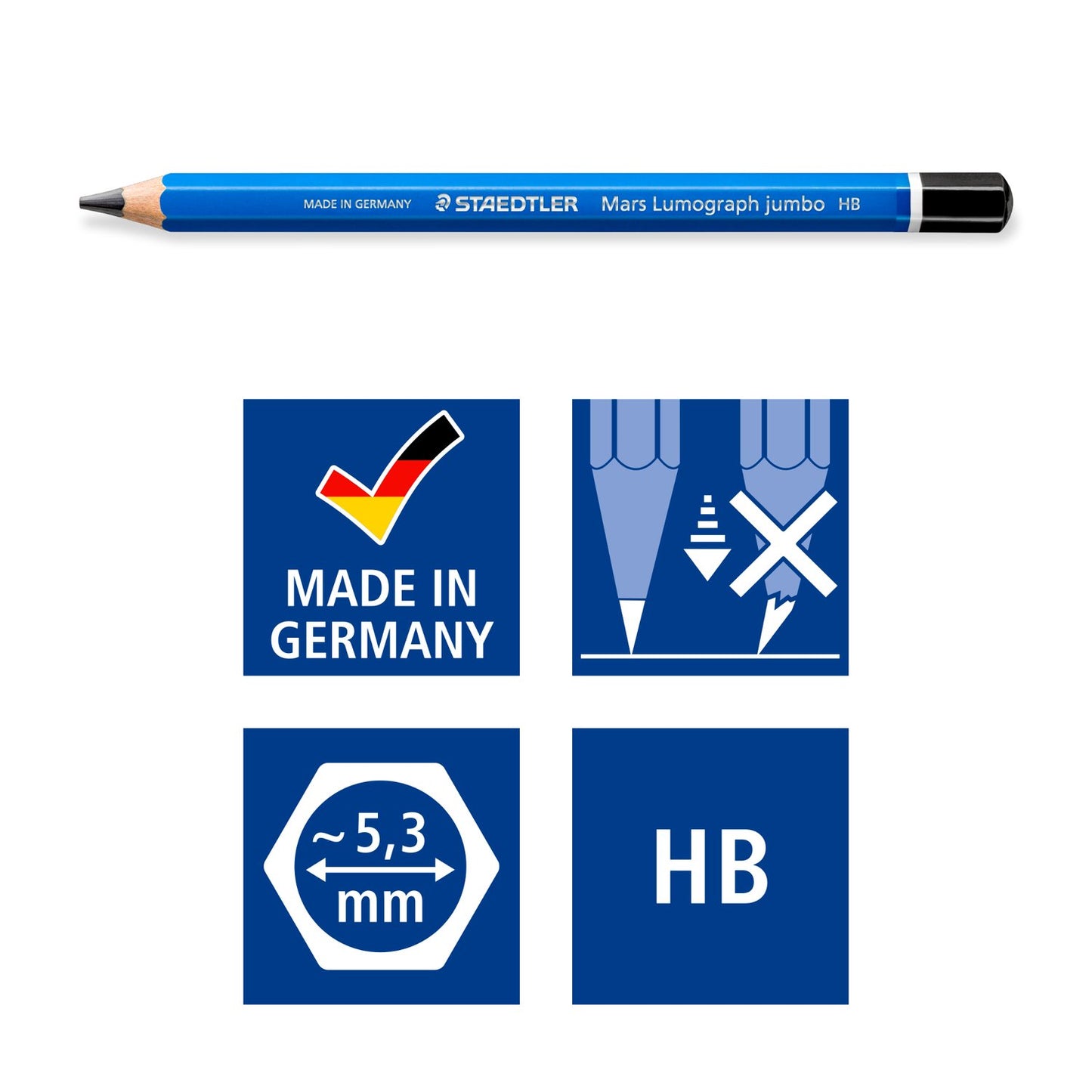 Staedtler - Artist Series - Mars Lumograph - Jumbo Drawing Pencil A Pack Of 5pcs
