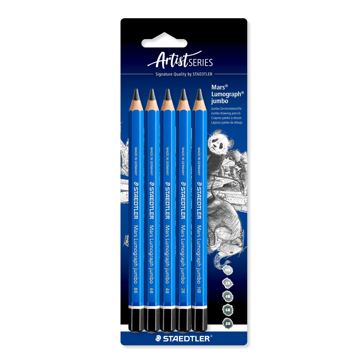 Staedtler - Artist Series - Mars Lumograph - Jumbo Drawing Pencil A Pack Of 5pcs
