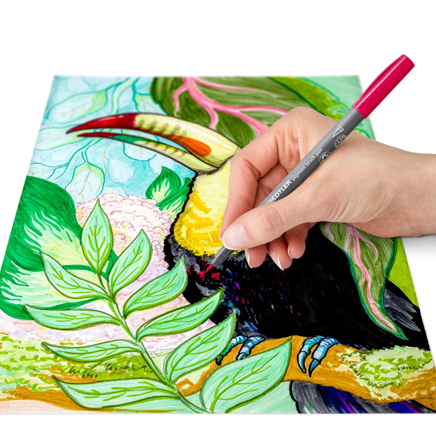 Staedtler - Artist Series - Pigment Brush Pen A Set Of 12pcs - Basic Colours
