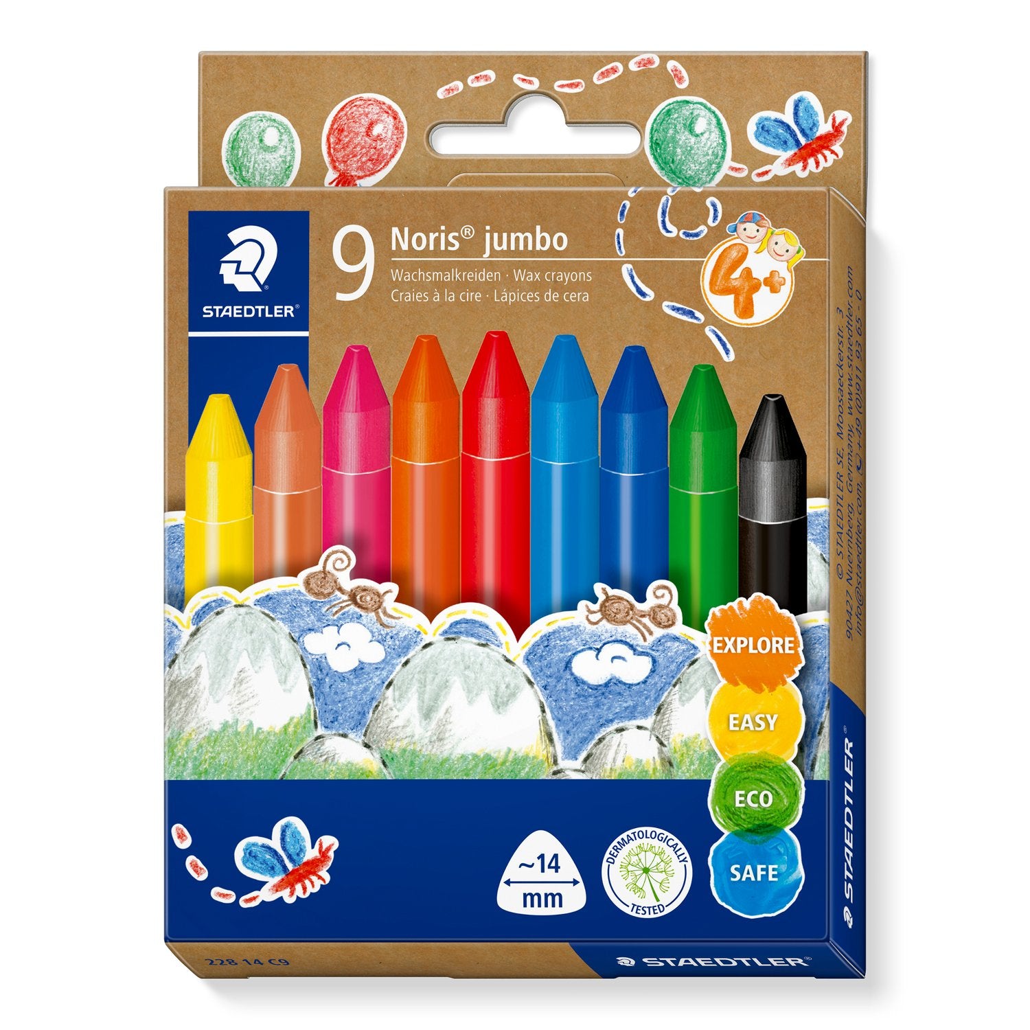 Staedtler - Noris - Jumbo Wax Crayons A Pack Of 9pcs