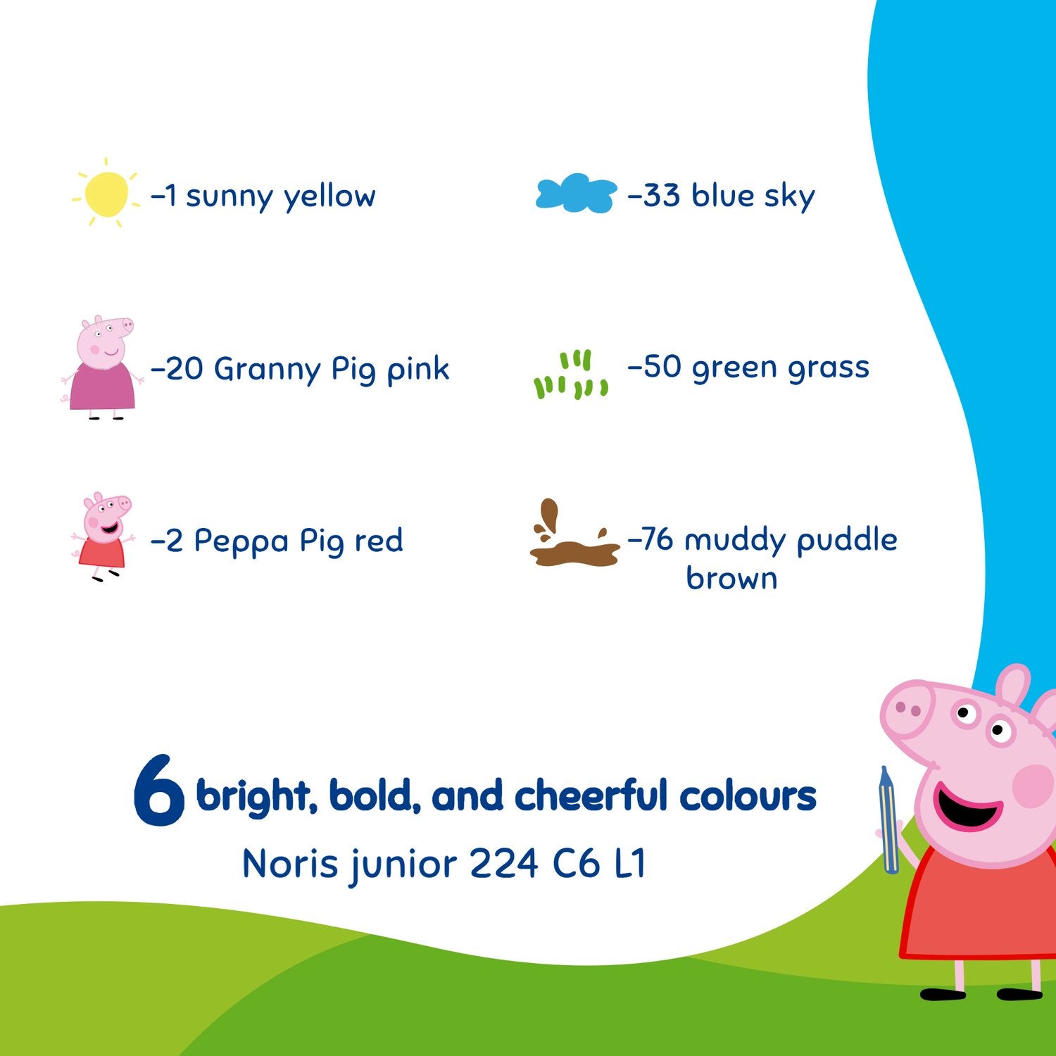 Staedtler - Noris Junior - Wax Crayons A Pack Of 6pcs - Peppa Pig