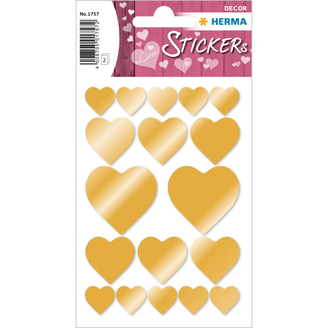 Herma Stickers A Pack Of 2 Sheets - Gold Hearts