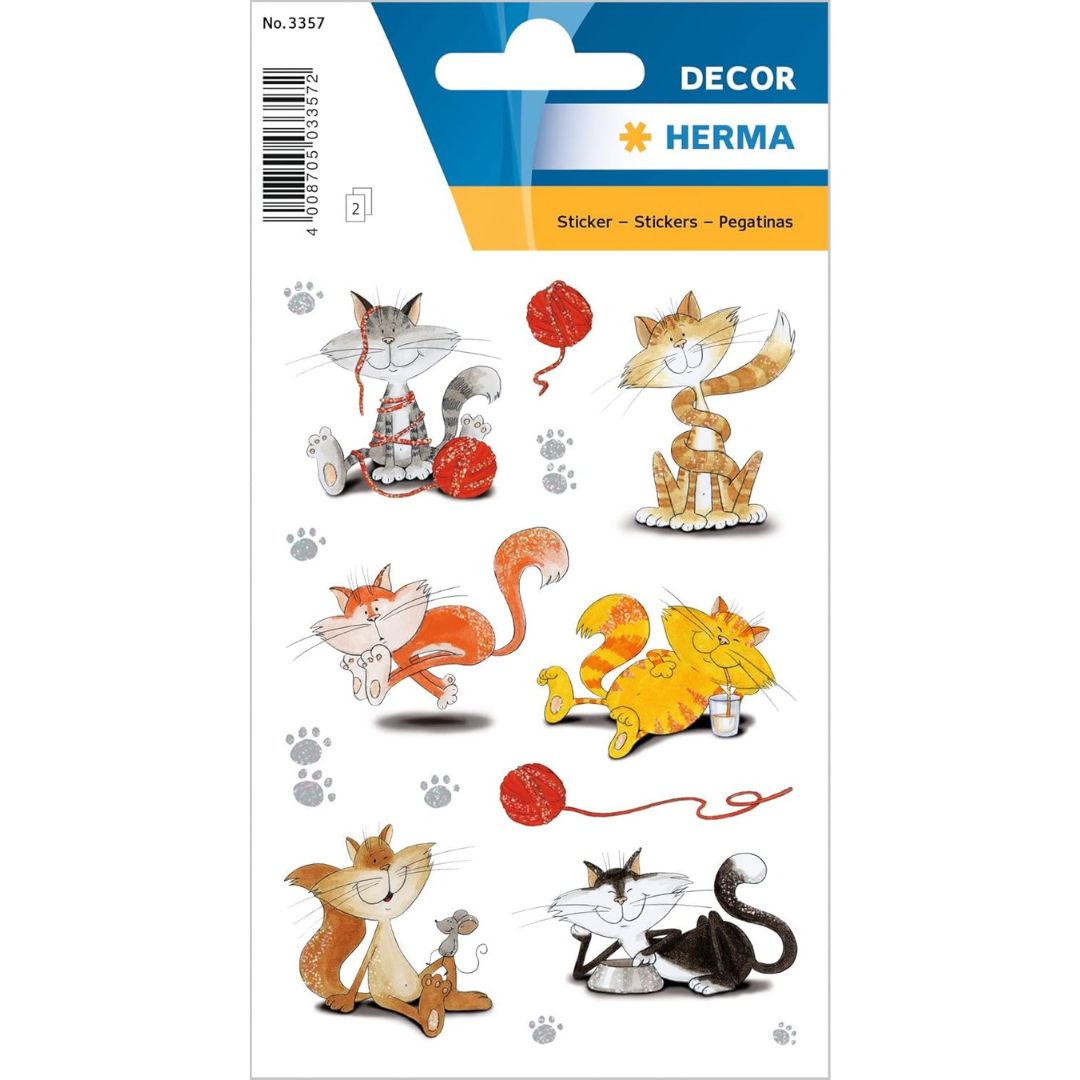 Herma Stickers A Pack Of 2 Sheets - Funny Cats