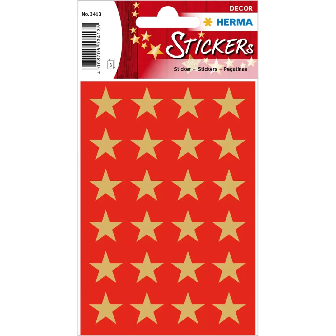 Herma Stickers A Pack Of 3 Sheets - Gold Stars