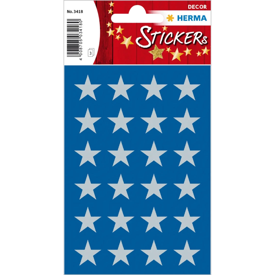 Herma Stickers A Pack Of 3 Sheets - Silver Stars