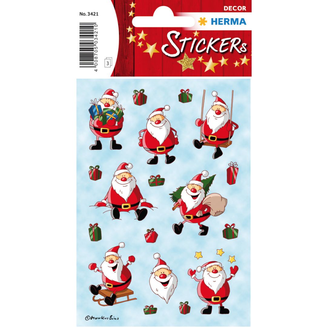 Herma Christmas Santa Claus Stickers A Pack Of 3 Sheets