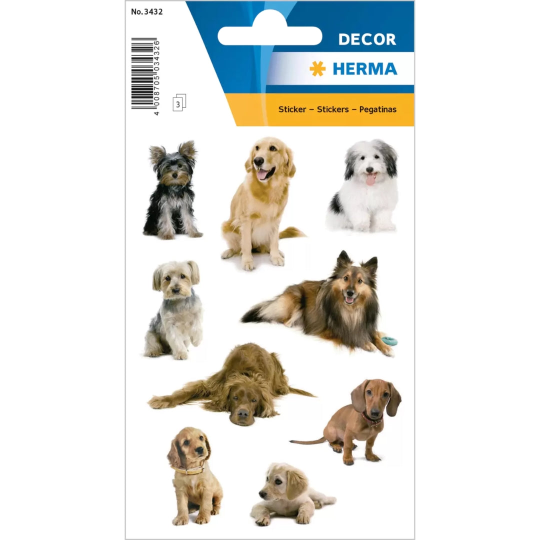 Herma Stickers A Pack Of 3 Sheets - Dogs