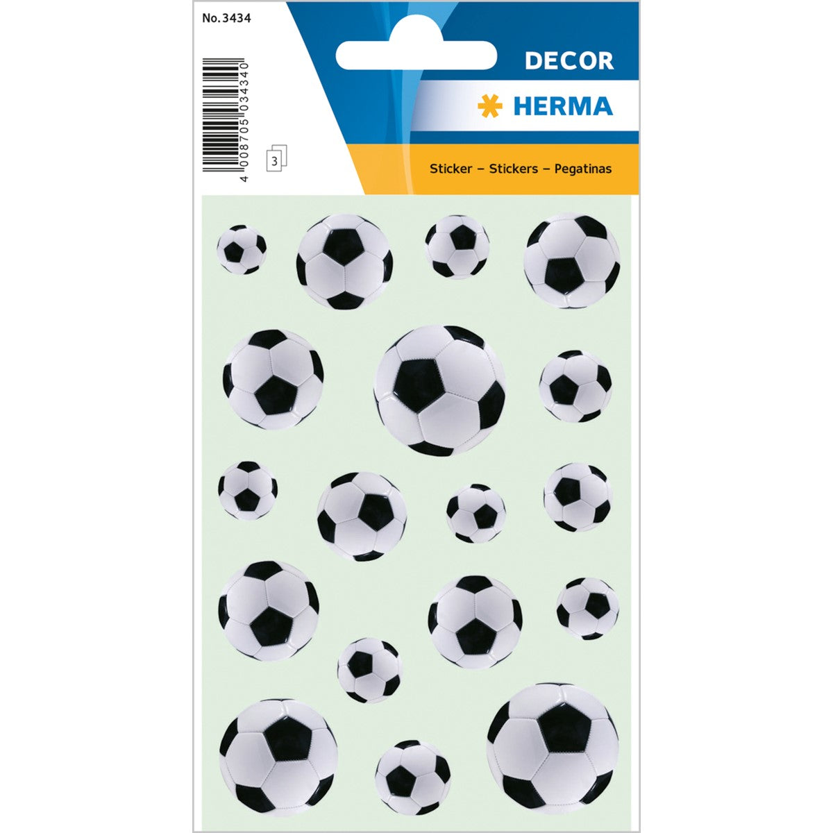 Herma Footballs Stickers A Pack Of 3 Sheets