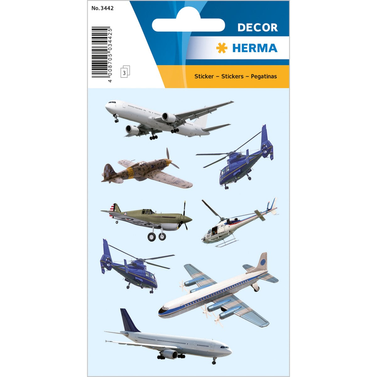 Herma Airplanes Stickers A Pack Of 3 Sheets