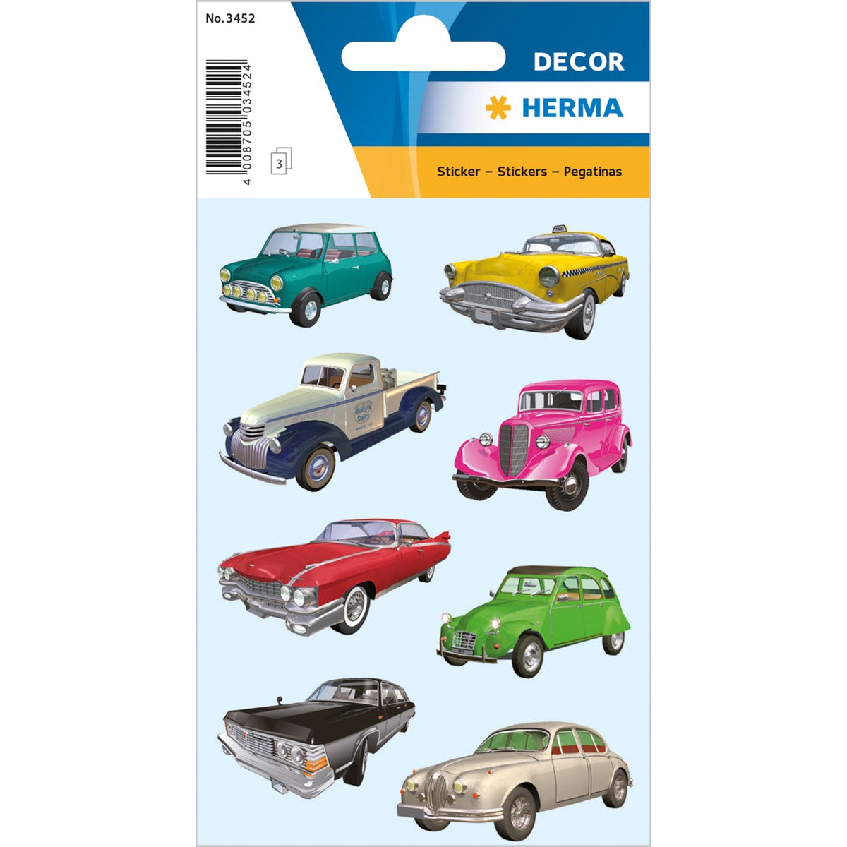 Herma Cars II Stickers A Pack Of 3 Sheets