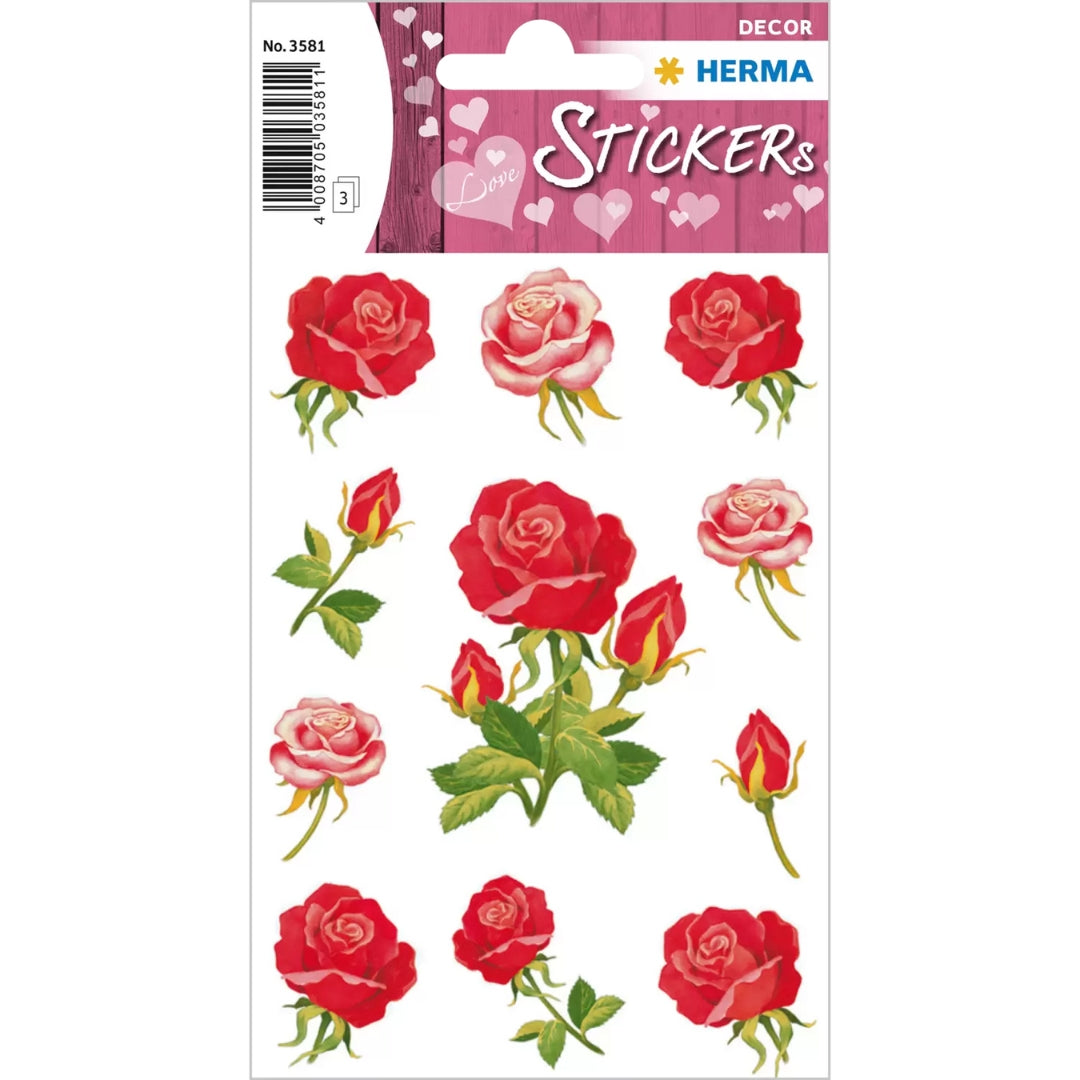 Herma Stickers A Pack Of 3 Sheets - Roses