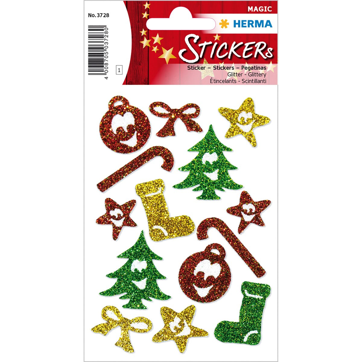 Herma Christmas Symbols Glittery Stickers A Pack Of 1 Sheet