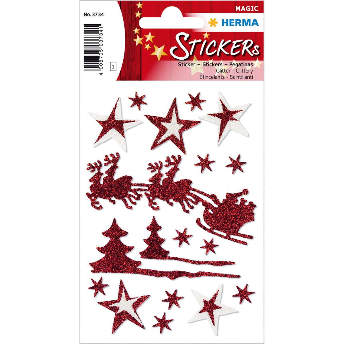 Herma Sleigh Ride Glittery Stickers A Pack Of 1 Sheet