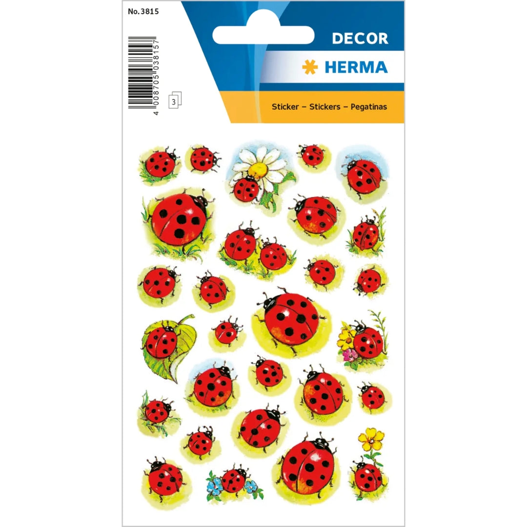 Herma Stickers A Pack Of 3 Sheets - Ladybird