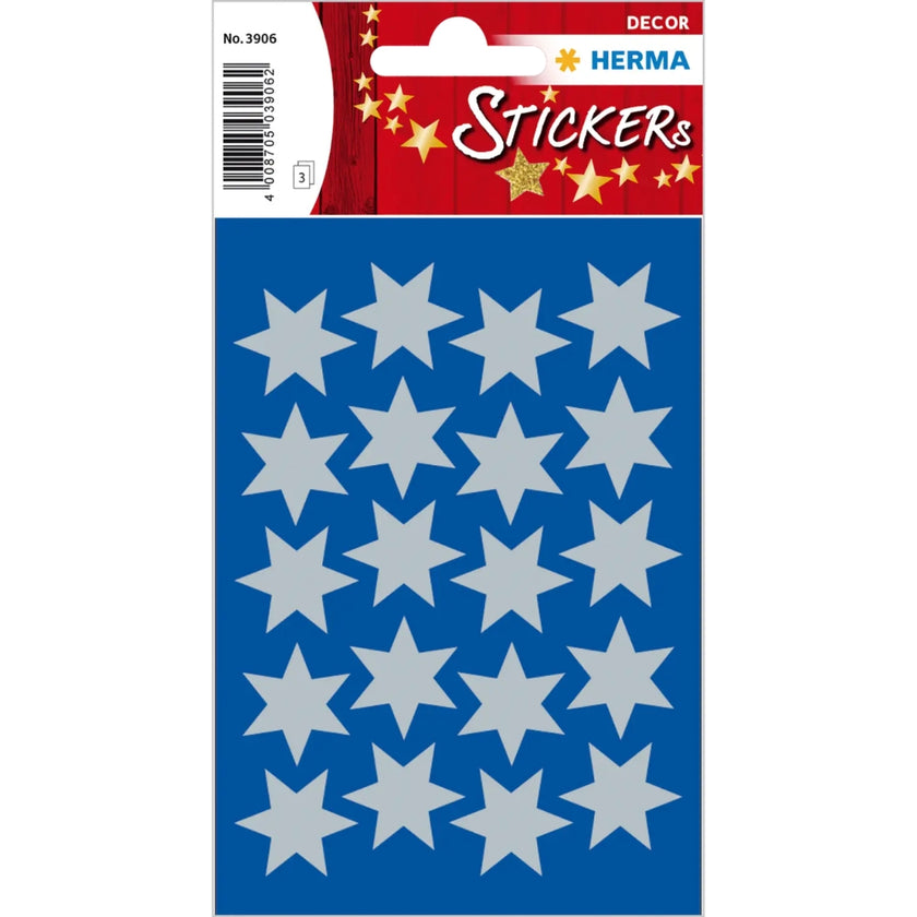 Herma Stickers A Pack Of 3 Sheets - Silver Stars