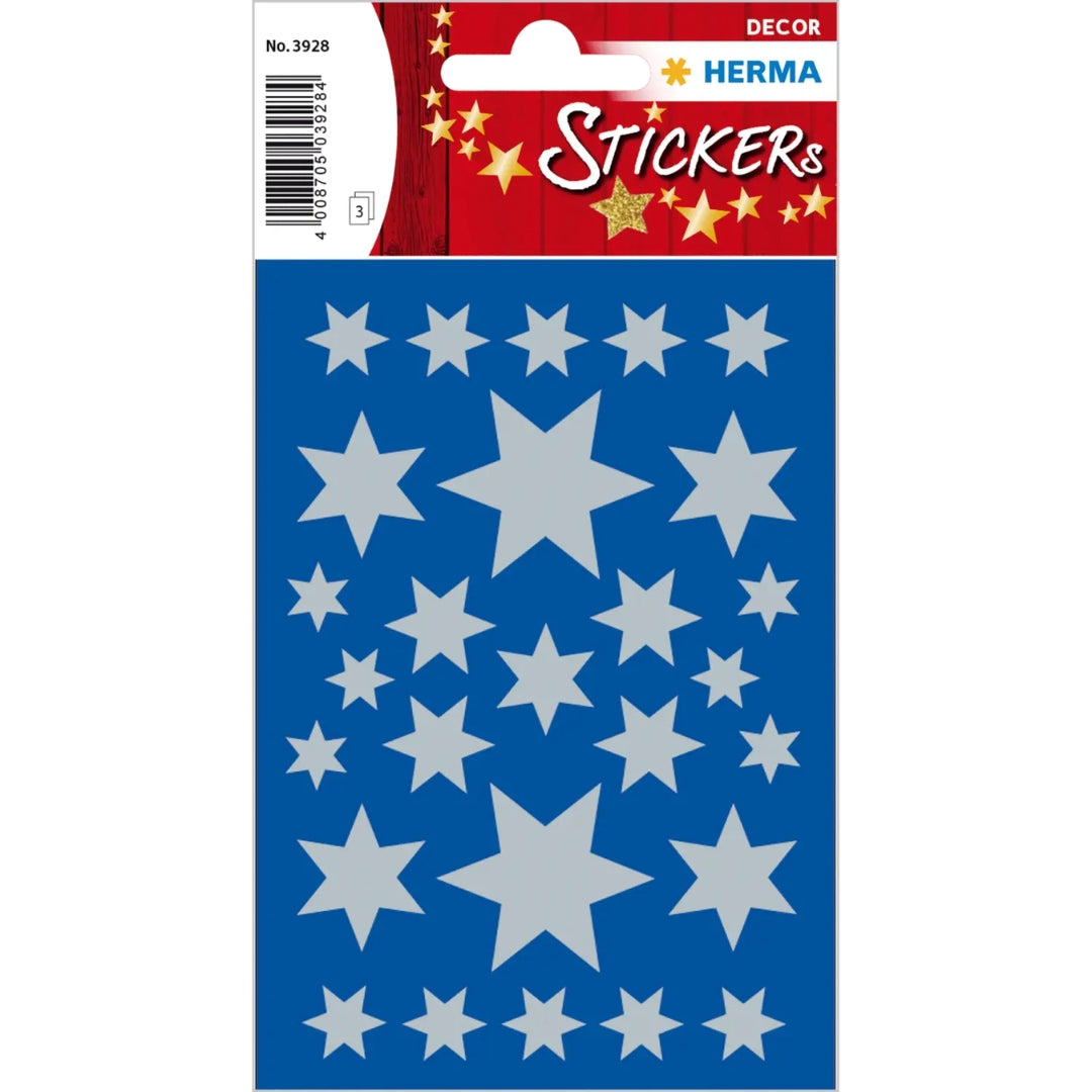 Herma Stickers A Pack Of 3 Sheets - Silver Stars