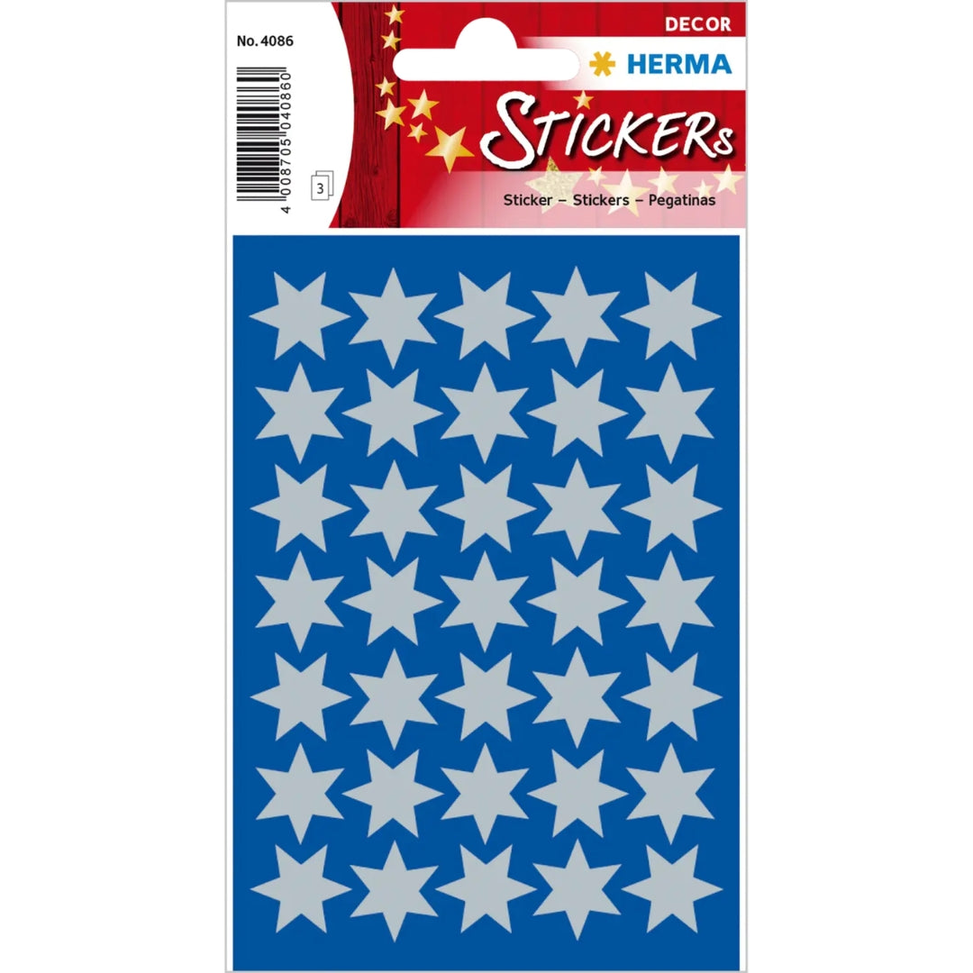 Herma Stickers A Pack Of 3 Sheets - Silver Stars