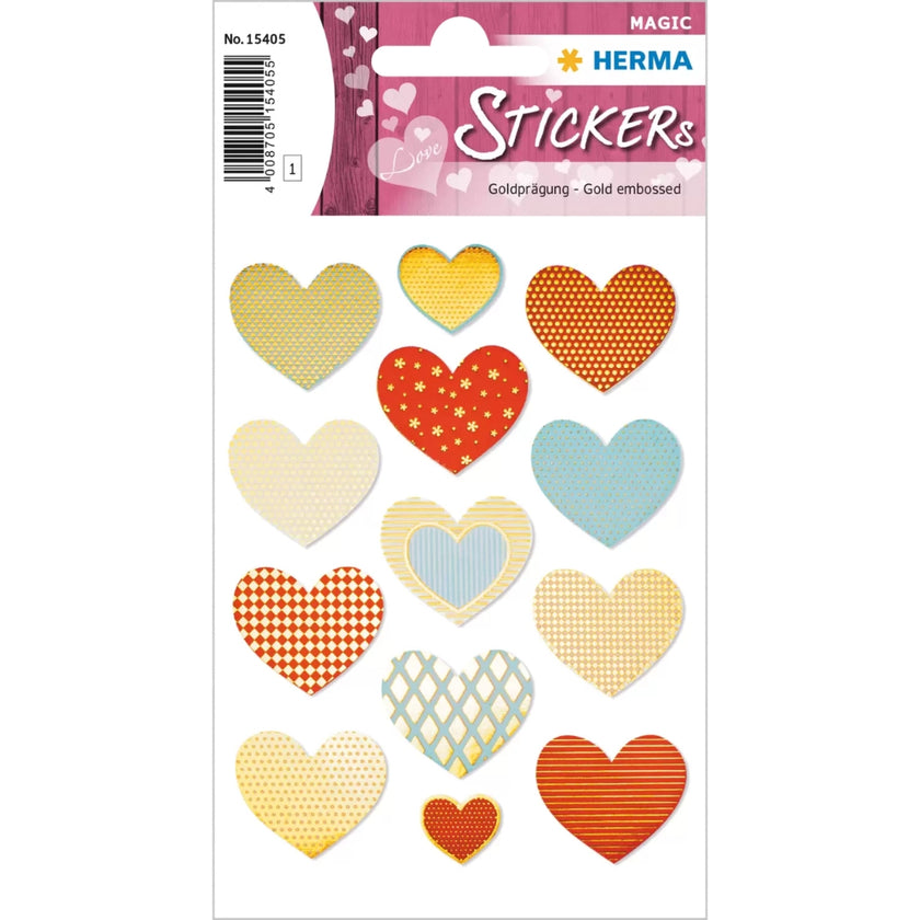 Herma Stickers A Pack Of 1 Sheet - Golden Hearts