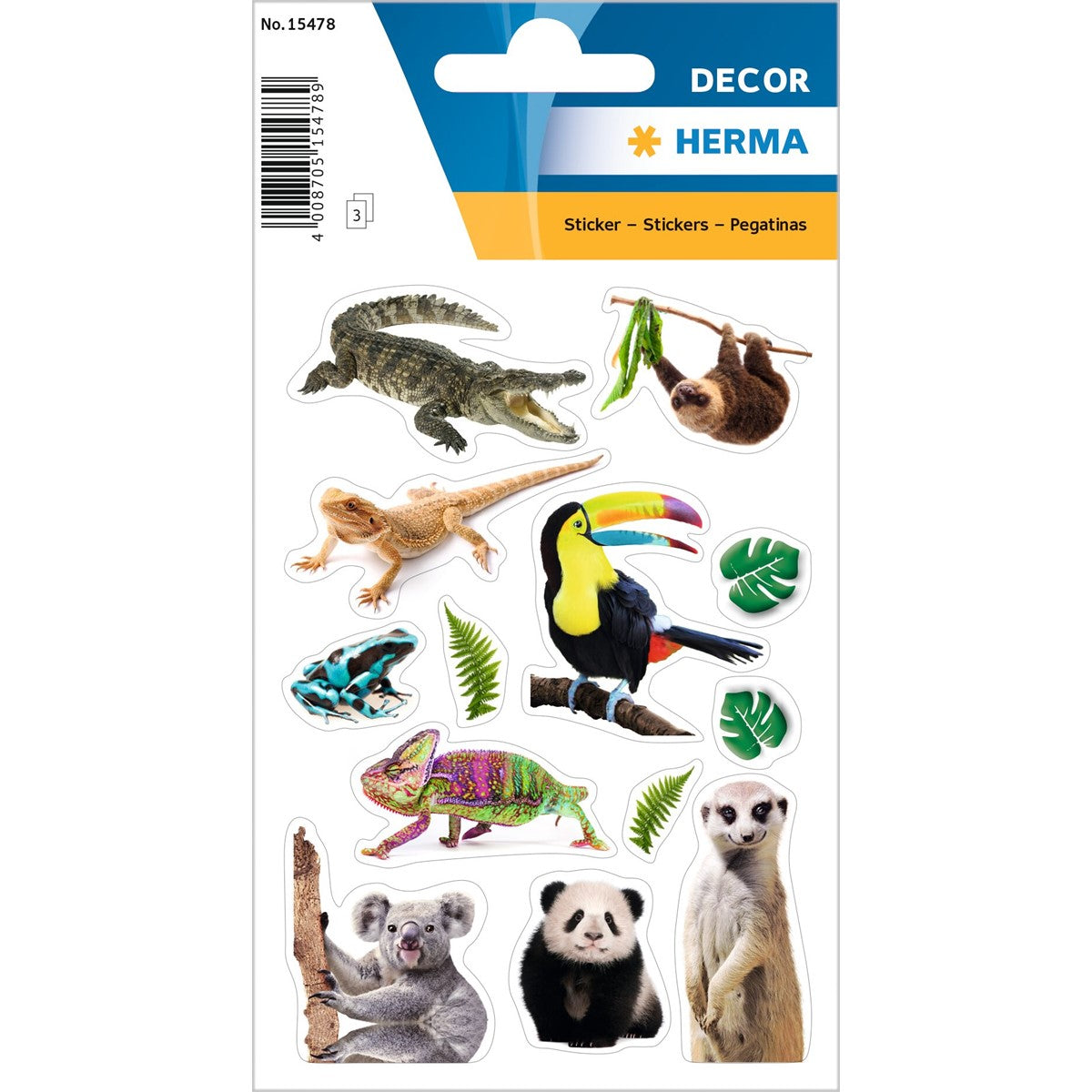 Herma Exotic Animals Stickers A Pack Of 3 Sheets