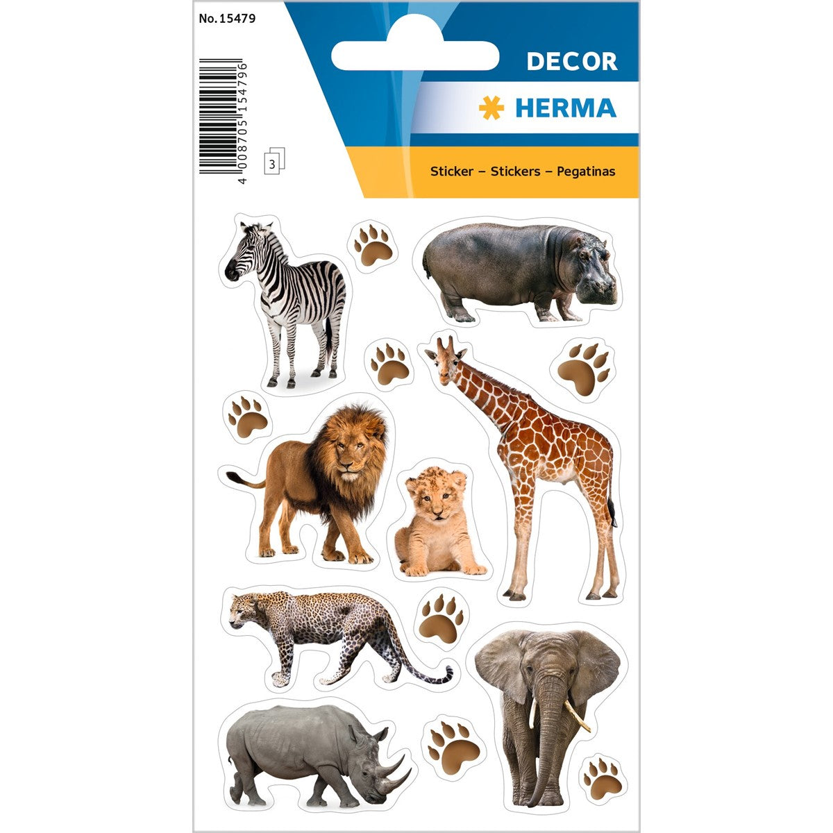 Herma Africa Animals Stickers A Pack Of 3 Sheets