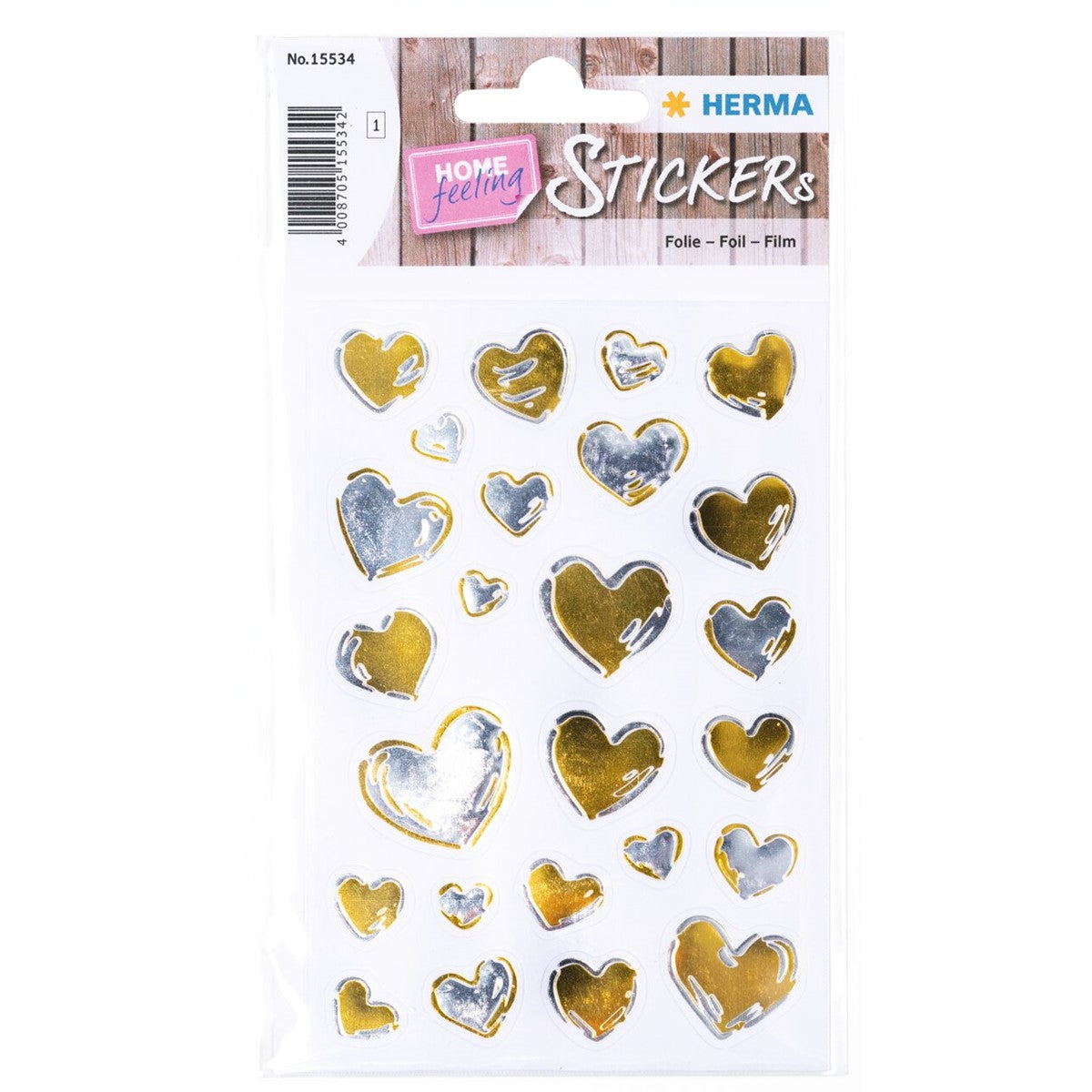 Herma Creative Foil Hearts Stickers A Pack Of 1 Sheet