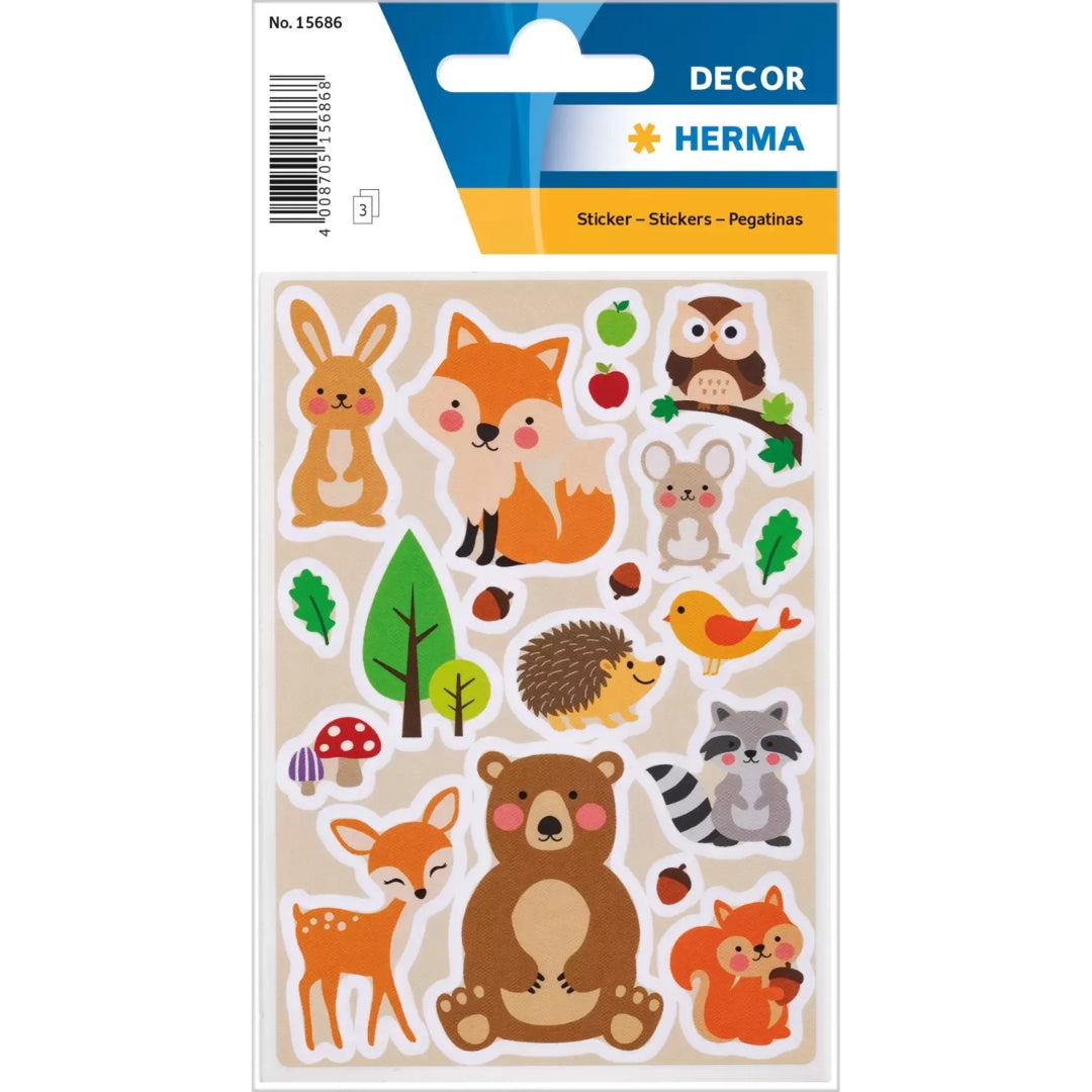 Herma Stickers A Pack Of 3 Sheets - Forest Favourites