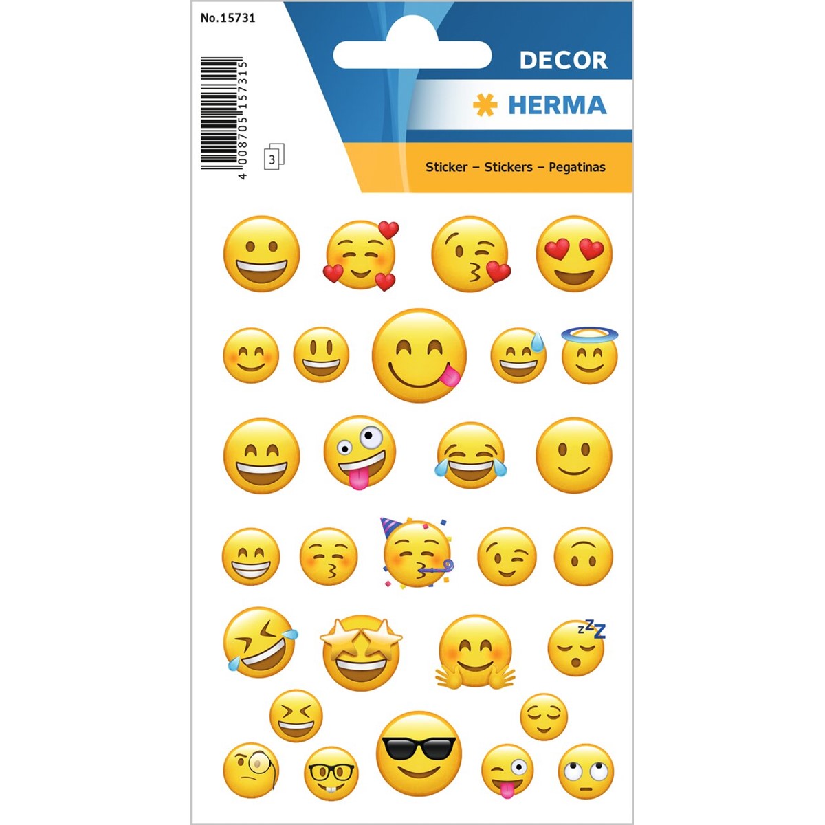 Herma Lovely Emoijs Stickers A Pack Of 3 Sheets