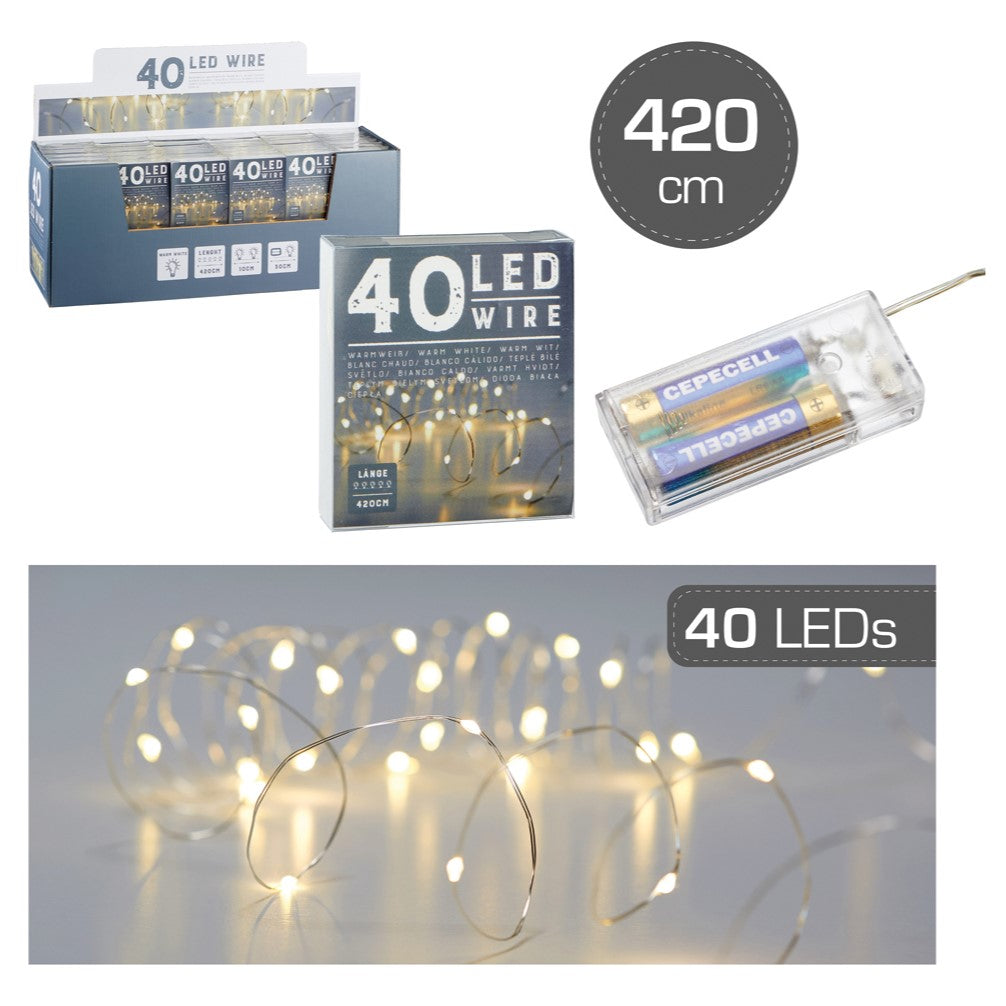 40 LED Wire 420cm x 1 Pack