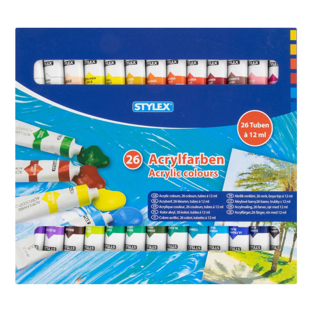 Stylex Acrylic Paint 12ml A Pack Of 26pcs
