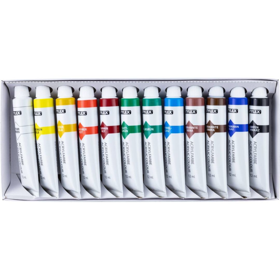 Stylex Acrylic Paint 12ml A Pack Of 12pcs