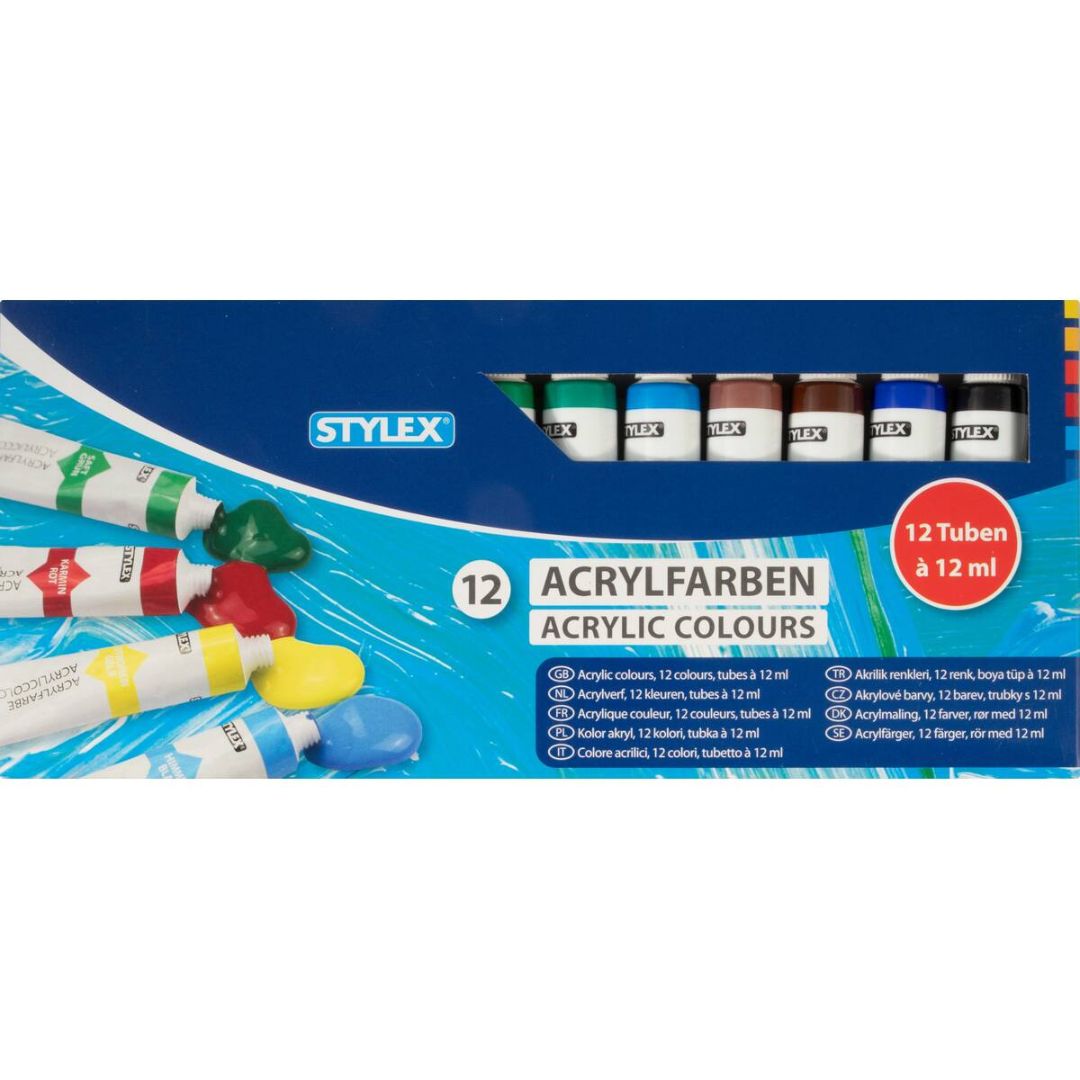 Stylex Acrylic Paint 12ml A Pack Of 12pcs