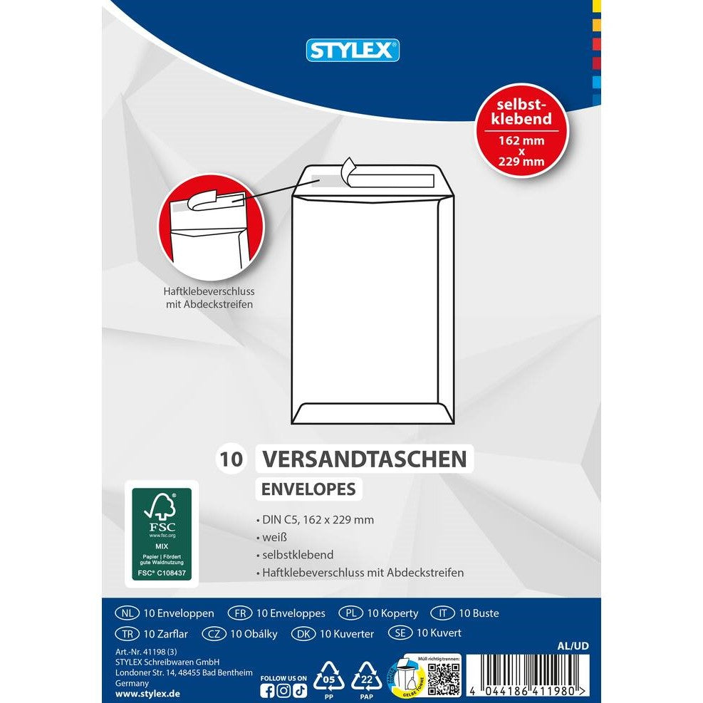 A5 Stylex White Envelope A Pack Of 10pcs