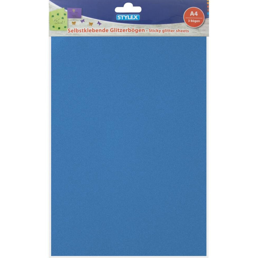 A4 Stylex Sticky Glitter Paper A Pack Of 3pcs - Various Colours