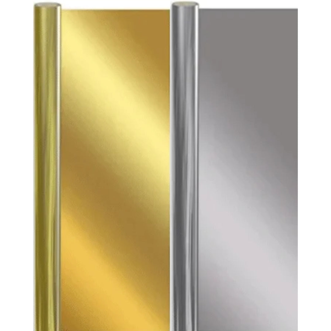 Gift Wrapping Paper Roll 0.7 x 2m - Gold / Silver x 1pc Assortment