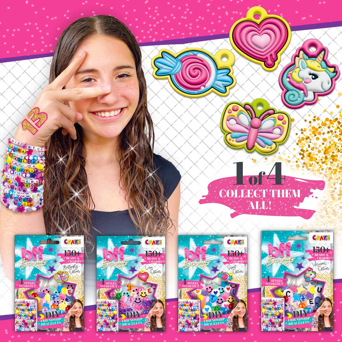 Craze BFF Beadys A Pack Of 150pcs x 1pc Assortment