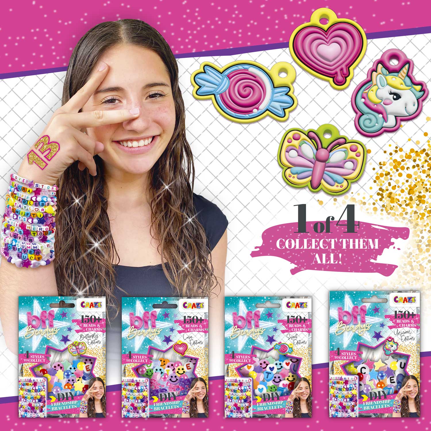 Craze BFF Beadys A Pack Of 150pcs x 1pc Assortment