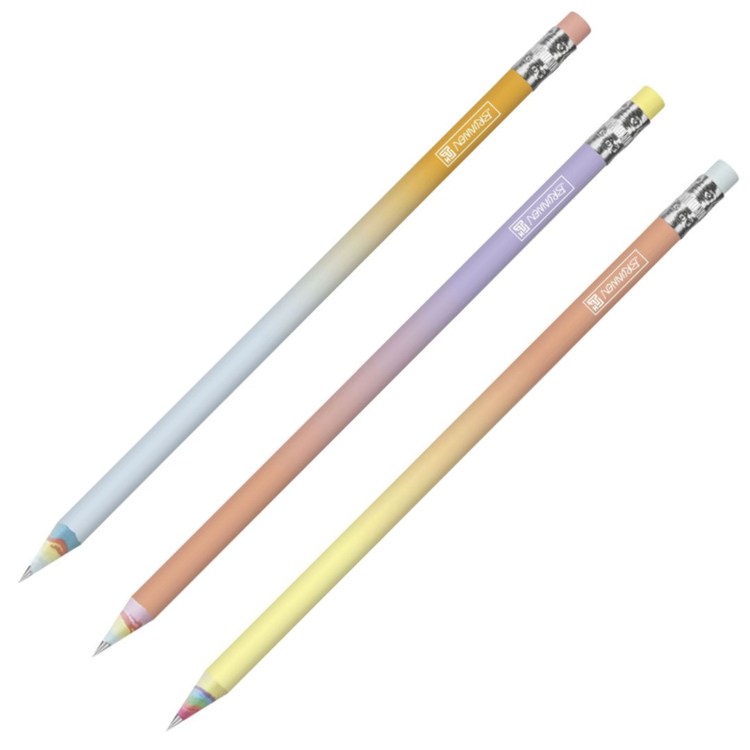 Graphite Pencil & Eraser Rainbow x 1pc Assortment