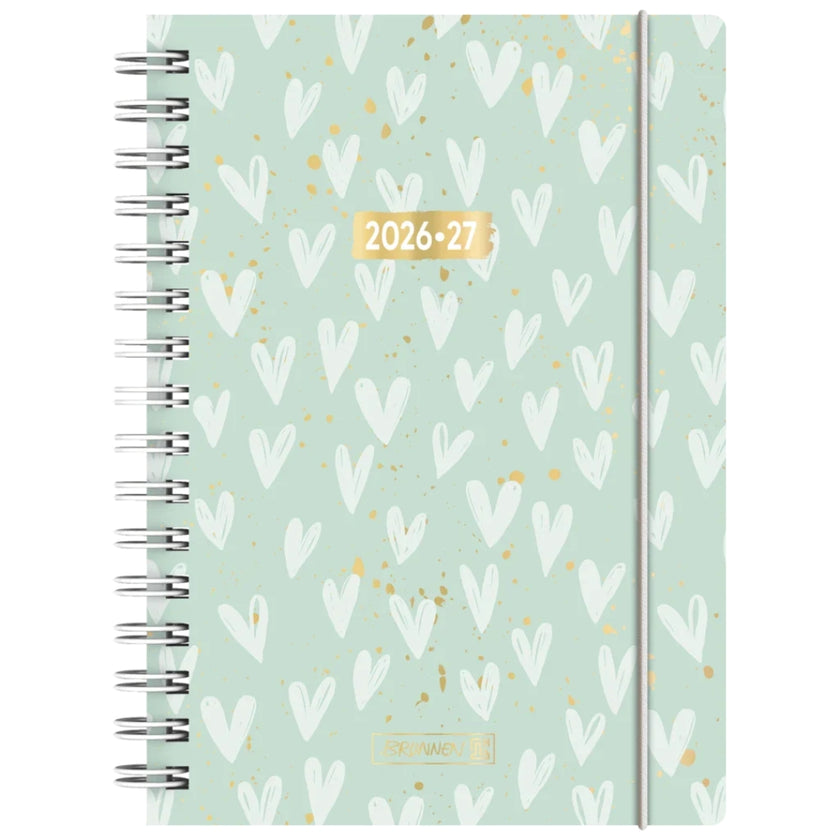 A5 Brunnen Scholastic Diary Day Per Page 2026/27 - Hearts