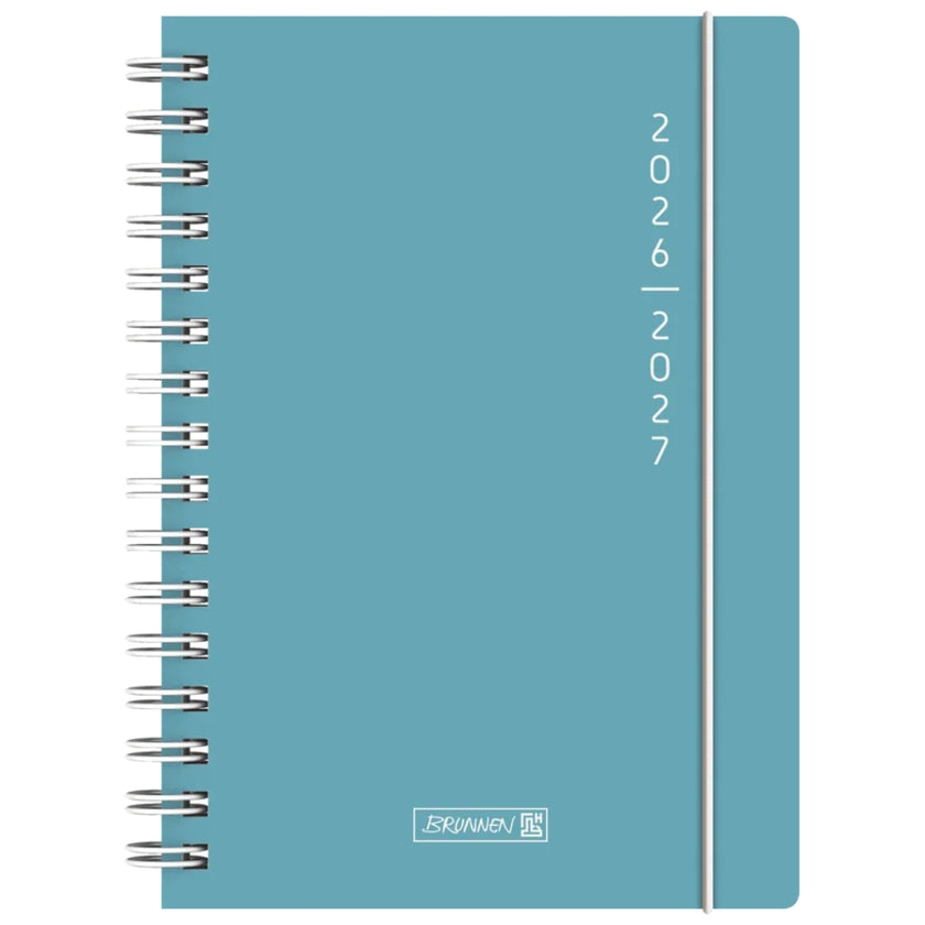 A5 Brunnen Scholastic Diary Day Per Page 2026/27 - Plain Blue