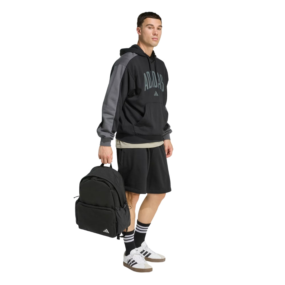 Adidas Backpack 44 x 31cm - Back To School Top - Black / Silver Metallic