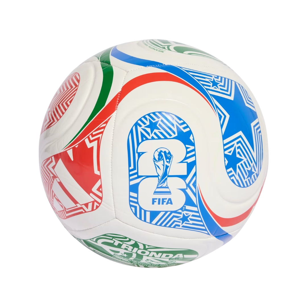 Adidas FIFA World Cup 26 Trionda Club Ball - Size 3 - White / Vivid Red / Glow Blue / Green