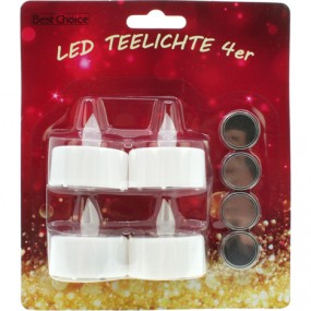 LED Tea Lights including batteries x4pcs